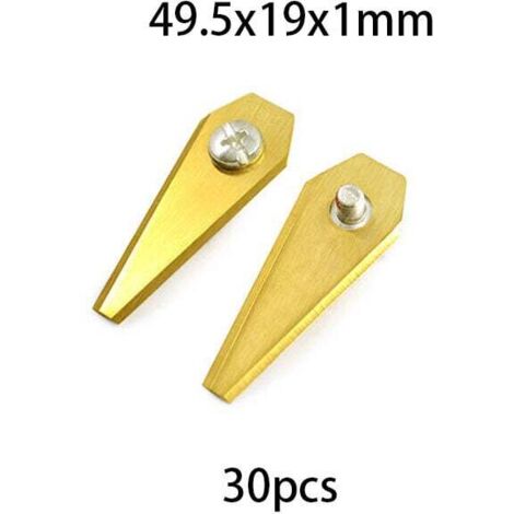 30pcs Lames de Rechange Premium avec vis,Lames de Rechange pour Bosch Indego,49×19×1.0 mm, or
