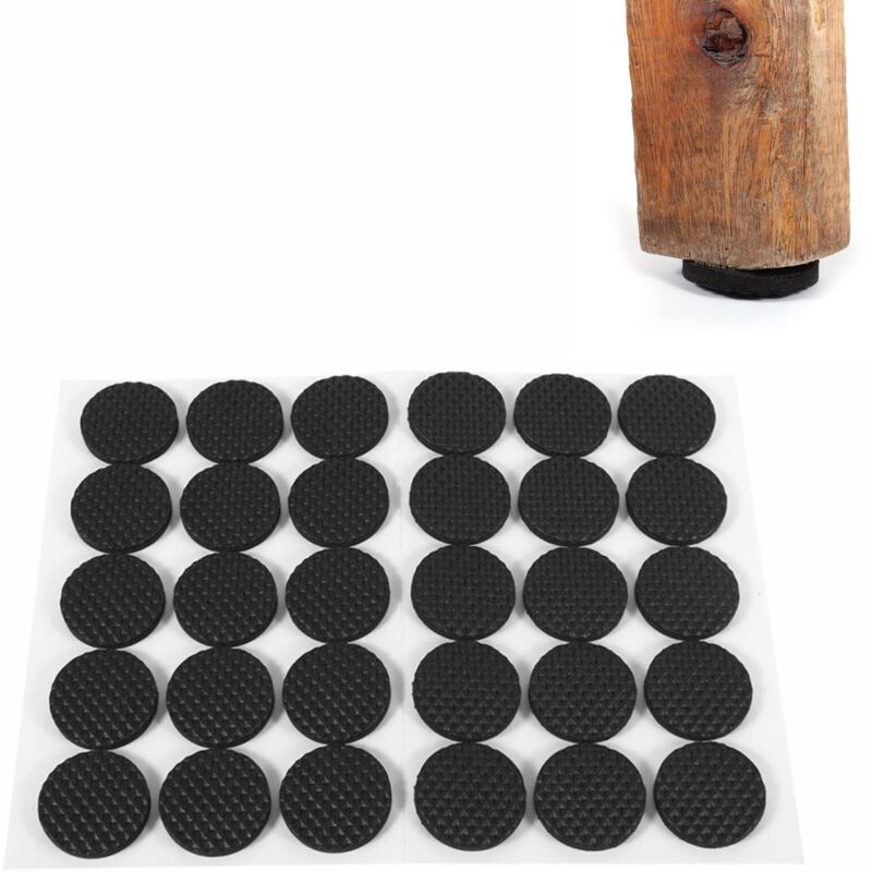 30Pcs Non-Slip Furniture Pads Round Chair Feet Pads Self Adhesive Rubber Pads Hardwood Floor Protector