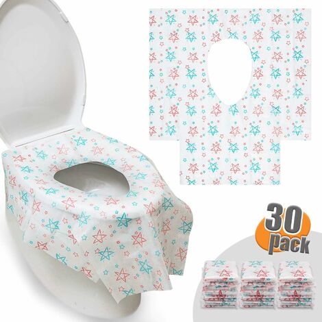 Protege Toilette Jetable, [30 PCS] Couvre-Sièges WC en papier jetables pour  le voyage Femme Enceinte, emballage individuel