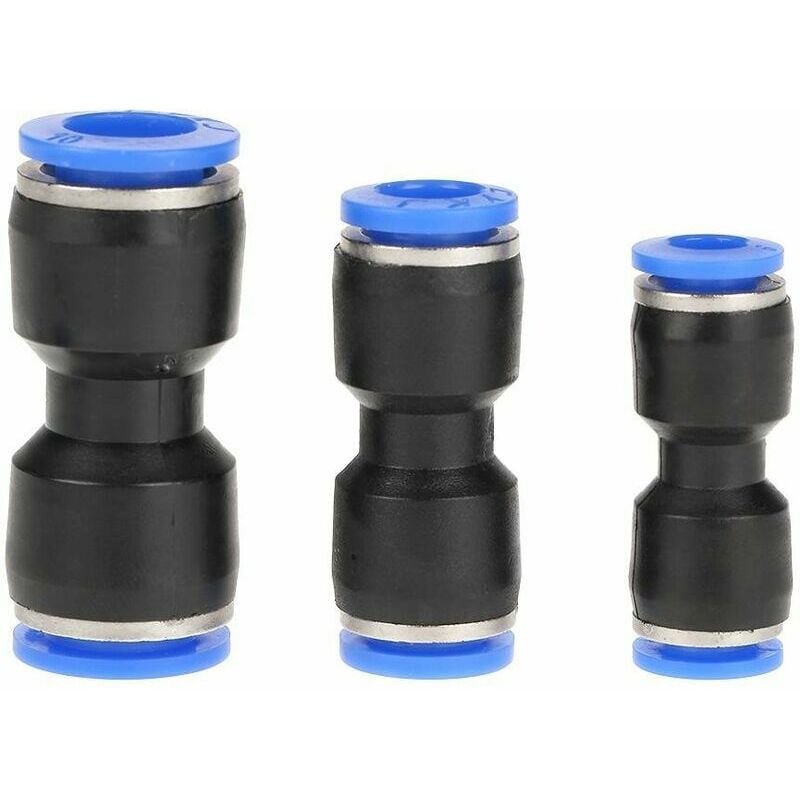 Hoopzi - 30pcs Straight Pneumatic Fittings 10mm 8mm 6mm Push Hose Fittings Straight Connector Pneumatic Quick Release Fittings