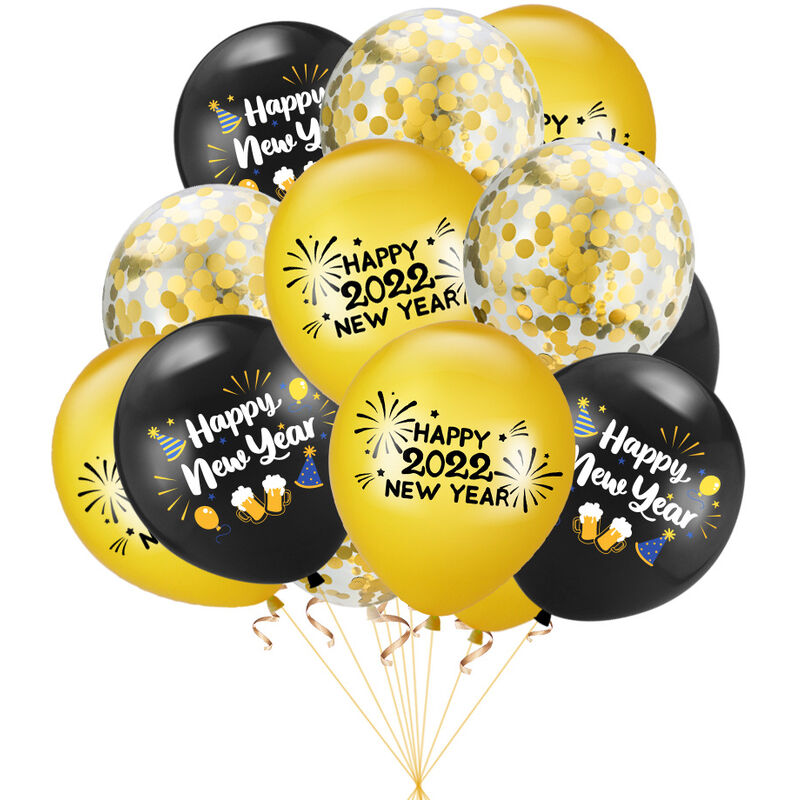 

30pcs Suministros para fiestas de año nuevo 2022 Banner de feliz año nuevo Globos de látex para fiesta de año nuevo Globos de año nuevo Kit de