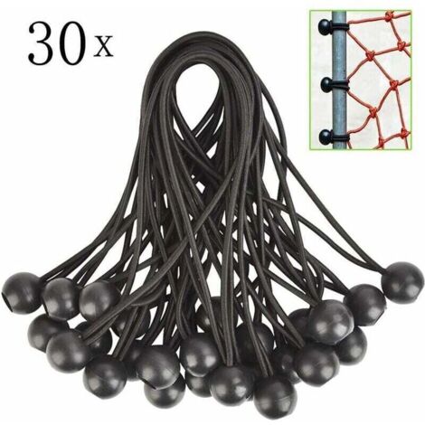 30Pcs Tendeur Elastique, Tendeurs Elastique Caoutchouc Avec Boule, Pour Bâche,Pavillon,Tente,Rideaux,Grillage Jardin.Fixation De Bâche De Serre,Fixation De Bâche De Remorque.