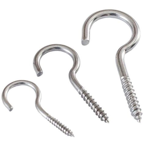 30pcs Vis à il Petit, Crochets à Vis Boulons à il, Piton à Visser Anneau En Acier Inoxydable Vis Mouton Oeil Rond Auto Taraudeuse Anneau à Bague avec vis à tête ronde Crochet, 10 pour M3 / M4 / M5