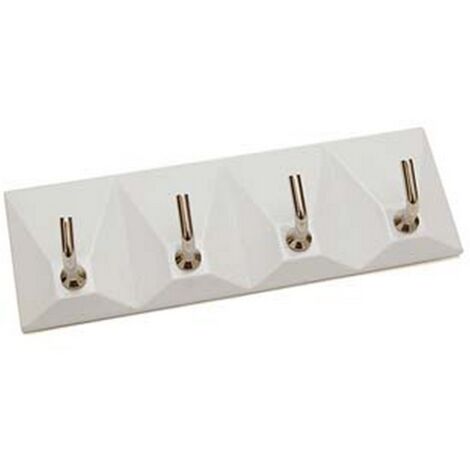 30PZ GANCI ADESIVI IN PLASTICA BIANCHI 4 POSTI - mm.120x40h.