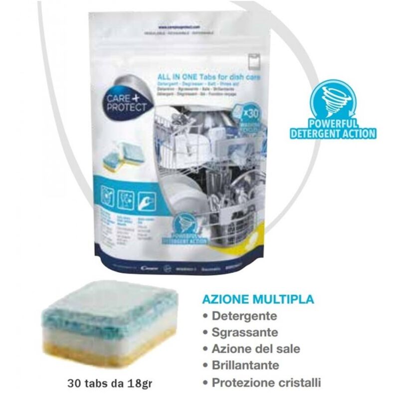 Image of 30PZ pastiglie pulizia tabs detergente pulizia lavastoviglie - 30 tabs da 18gr