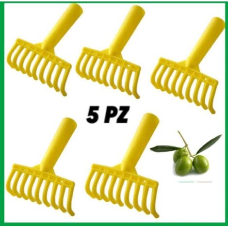 30PZ RASTRELLO PLASTICA 9 DENTI PER OLIVE MANICO FORATO