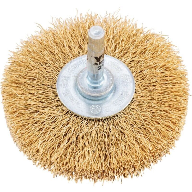 30SWG Shaft Mounted Brass Wire Brush 70 x 15MM - York
