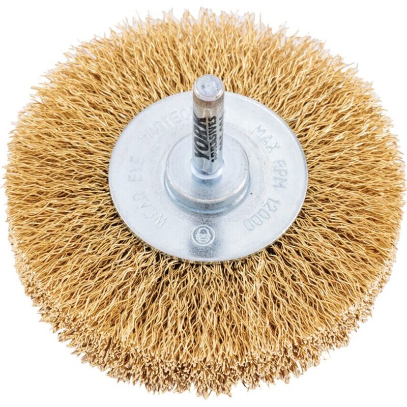 30SWG Shaft Mounted Brass Wire Brush 80 x 20MM - York