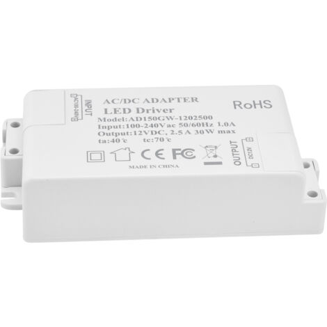 30W 12V 2,5A LED-Netzteil mit Konstantspannungstransformator, flimmerfrei, für Badezimmer