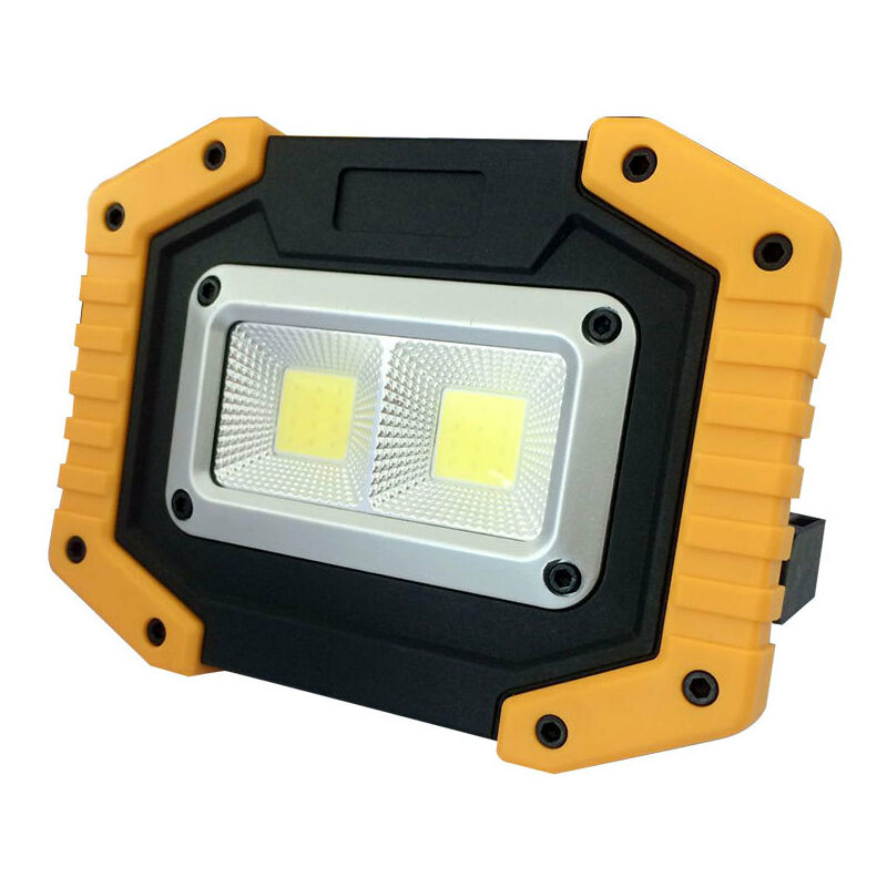 

30W 2 COB LED FloodLight Luz de trabajo Proyector de carga USB Impermeable 18650 Recargable Operado por batería Portátil Amarillo