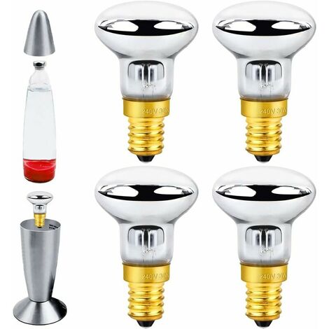 FAMILLE 30W E14 R39 Ampoule à Réflecteur de Lampe à Lave, Blanc Chaud 2700K, 340LM, E14 Culot R39 Ampoules Chauffante, AC220-230V, pour Chauffer Lampe à Bulles, Lampe à Fusée, Lampe Pailletée