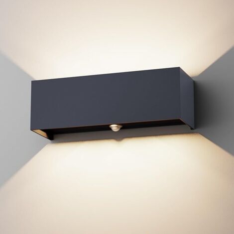 30W LED Applique Murale intérieur/Extérieur avec Détecteur de Mouvement,Éclairage Mural Etanche IP65 4000K Blanc Naturel,Appliques Murales avec Angle de Faisceau Réglable,Anthracite