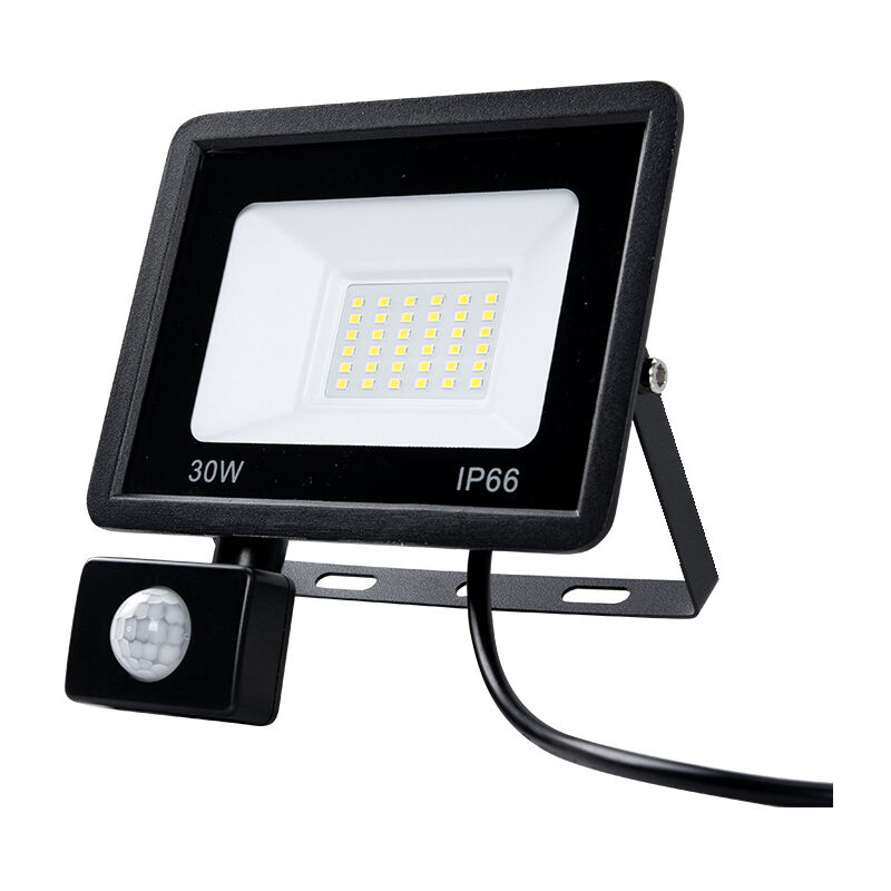 30W Projecteur LED Exterieur Detecteur de Mouvement, 3000LM 6000K Blanc Froid Spot LED Extérieur avec Detecteur, Eclairage de Sécurité Extérieur