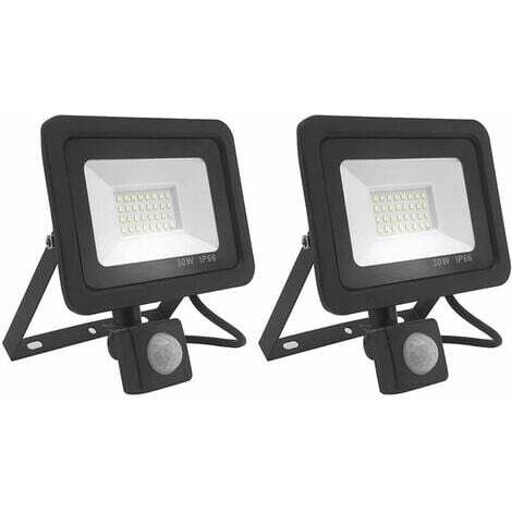 30W Projecteur Led Exterieur Detecteur de Mouvement, 6000K Blanc Froid  Super Lumineux Spot Led Exterieur,1200LM IP66 Etanche Eclairage Exterieur Avec Detecteur pour Jardin, Patio, Garage