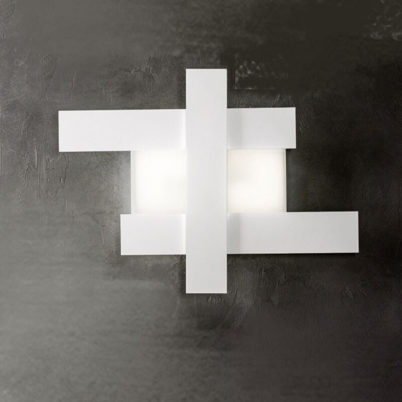 Gea Luce Weiß 30W E Led-Wandleuchte Im Modernen Design - Geometrische Stahlstruktur, 3000K Warmes Licht, 2620Lm, Breite 65,5 Cm, Ip20 Größe 30