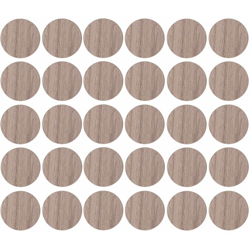 30x Cache vis adhésif autocollant diamètre 20mm bouchon trou meuble table chaise maison, bois orme clair