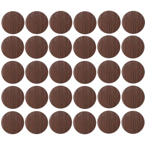 30x Copriviti adesivi 20 mm plastica viti copertura coperchi tappi riparazione mobili, Marrone rovere liscio