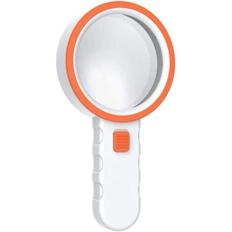 30X Loupe Grossissante LED Loupe De Lecture Verre Optique Double Loupe Grossissante Antidérapant Loupe pour Le Journal, Le Bijoutier Et Les Travaux Manuels Loupe Lecture (Couleur : Blanc)-Fei Yu