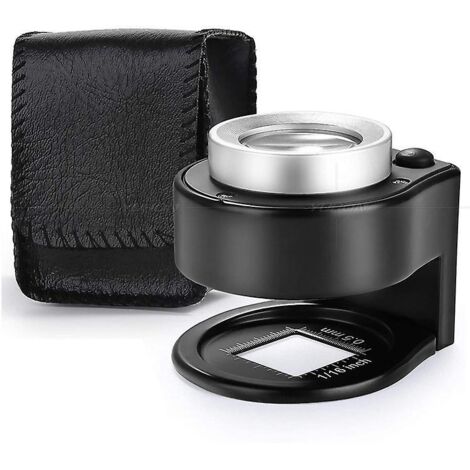 30x Loupe Illumine, 6 Lumires Bureau Loupe En Mtal Portable Chelle Pliante Chelle Boucle Pour Textile Optique Bijoux Outil Pices Monnaie Timbres M
