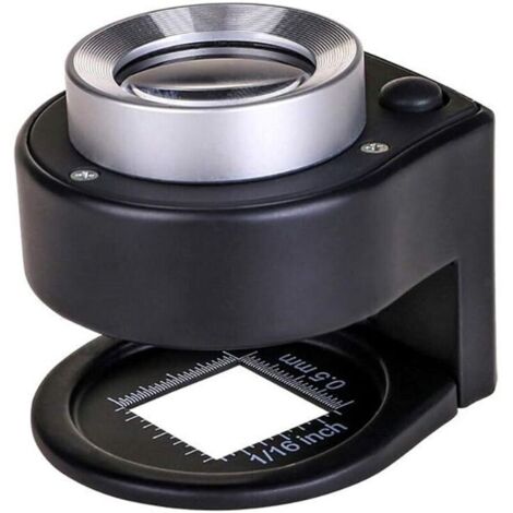 30X Loupe Illuminée, 6 Lumières Bureau Loupe en Métal Portable Échelle Pliante Échelle Boucle