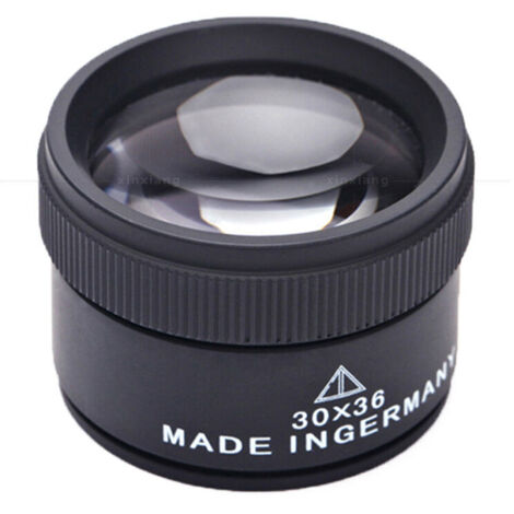 30x Magnification Metal Handheld Optical Magnifying Glass, Pocket Magnifier for Coins, Stamps, Jewelry and Watches