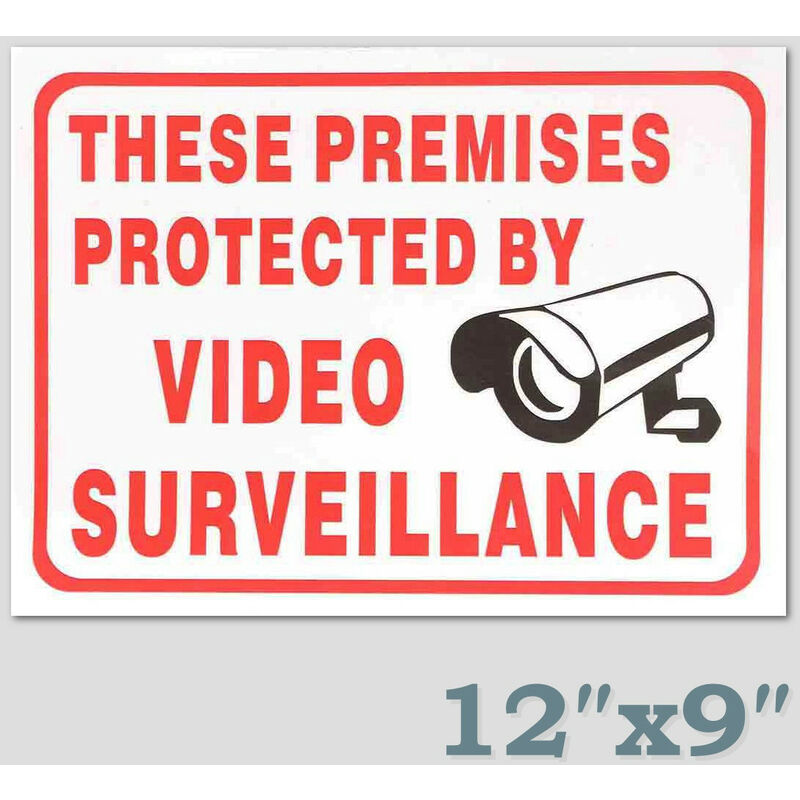 Image of 30x23cm impermeabilizzano questi locali protetti da cartelli di videosorveglianza 24 ore adesivi autoadesivi lavente