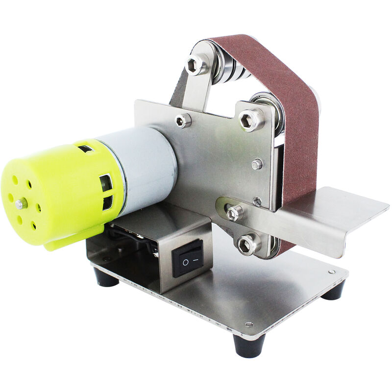 Minibandschleifer Elektroschleifer Schleifer 7 variable Geschwindigkeit mit 10 Schleifbandern zum Polieren von Holz Metall Acryl (Bandgroße: 30 *