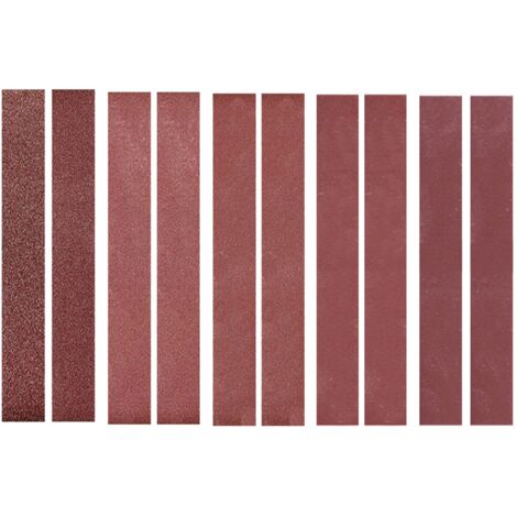 30x330mm 10 paquets de bandes abrasives (2 de chacun de 120 240 400 800 1000 grains) papier de verre à bande d'oxyde d'aluminium papier de ponceuse pour