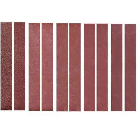 30x330mm 10 paquets de bandes abrasives (2 de chacun de 120 240 400 800 1000 grains) papier de verre à bande d'oxyde d'aluminium papier de ponceuse pour