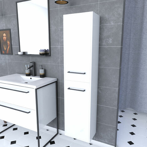 Colonna bagno sospesa 140 h cm nero opaco - Anami