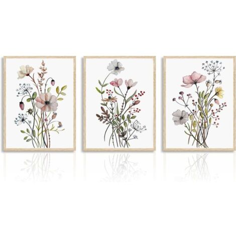 30x40  Sans Cadre Art Mural Botanique Boho. Tableau Décoration Murale Plante Rustique Ferme. Affiche Décoration Murale Fleurs Moderne Minimaliste