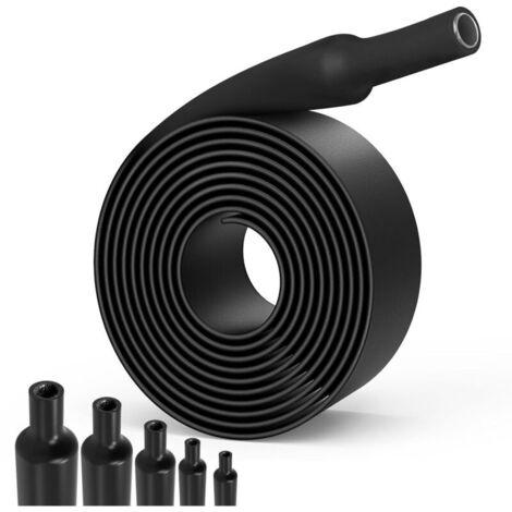 3:1 Heat Shrink Tubing Diameter 7.9/15.4/19.1/30/40 mm, Heat Shrink Tube with Adhesive 2 m, Black Heat Shrink Tubing (Diameter 32 mm 2 m)