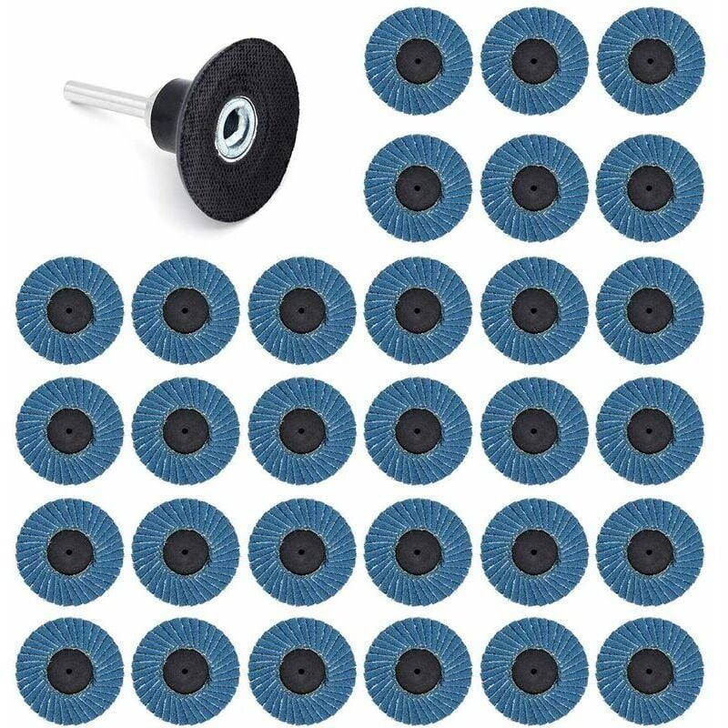 31 Pcs 2 Pouces 50mm Disques Abrasifs Disques Lamelles 40 Grit 60 Grit 80 Grit