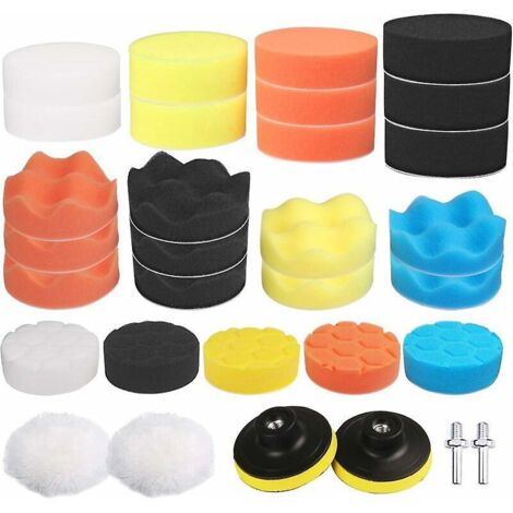 31 Pices Tournevis Sans Fil Pour Accessoire De Polissage - Jeu D'ponges De Polissage  Pour Polisseuse De Voiture Adaptateur De Perceuse M10, Compo