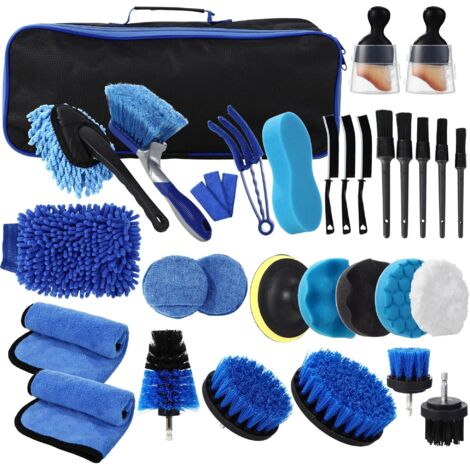 31 Pièces Kit Nettoyage Voiture,Kit de Brosse Nettoyage Voiture pour l'intérieur et l'extérieur, Car details Brush car Wast set, kit de Nettoyage de voiture pour Fentes de Ventilation,Roues,Surfaces