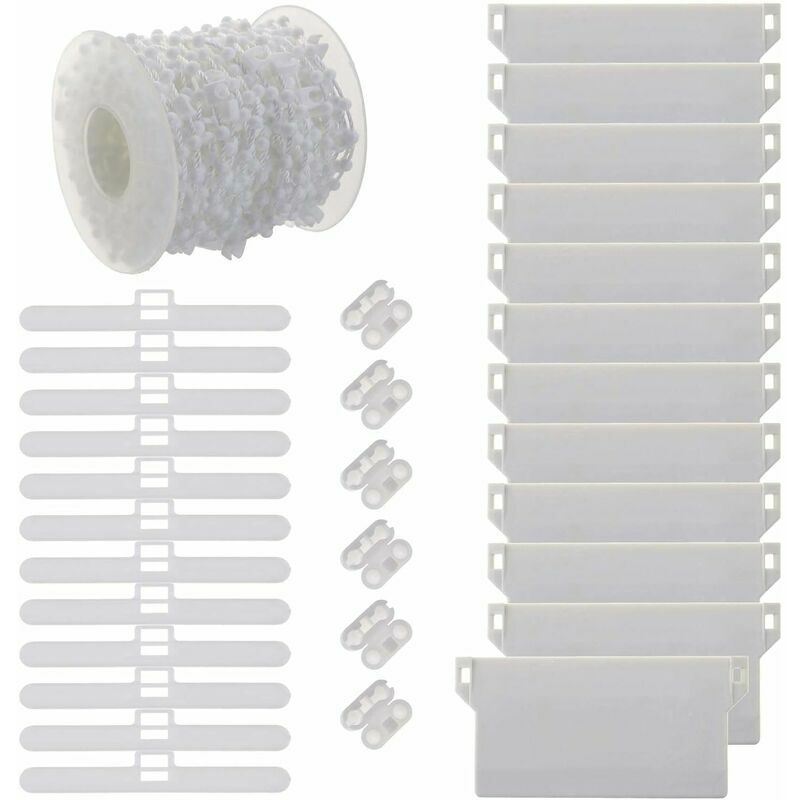 31 Pieces Vertical Blind Bottom Weights Accessories Repair Kit 89mm Top Hooks for Vertical Blind 10M Chain and Plastic Connector diy Replacement