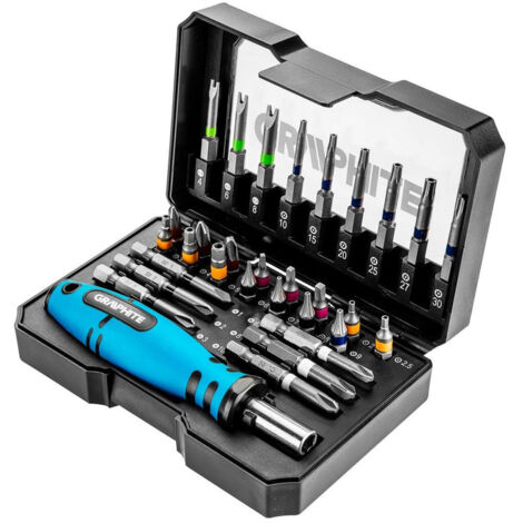 31 tlg. Profi Bit-Schraubendreher-Set S2