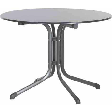3145-55 Bouelvard-Klapptisch vivodur, Ø 100 cm, eisengrau Stahlgestell
