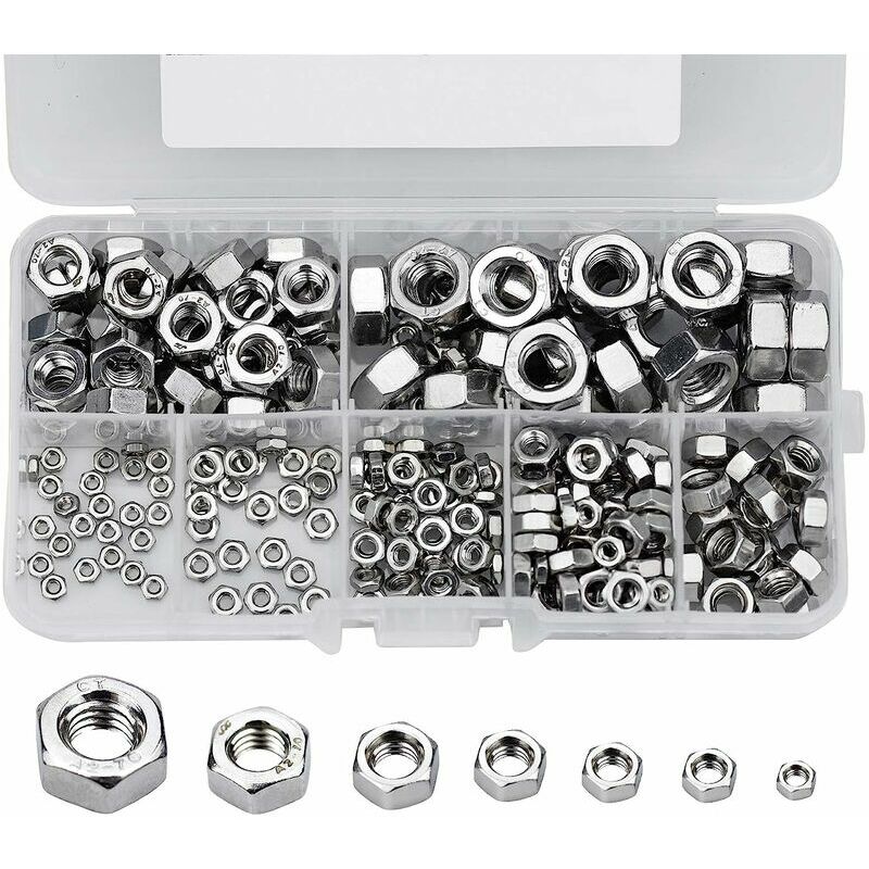 315 pezzi esagonali in acciaio inossidabile 304