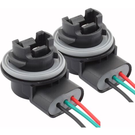 3157 T25-Glühlampenfassungen, weiblicher Adapter für Kfz-Glühlampen, Bremslicht (2er-Pack), 2 Laschen