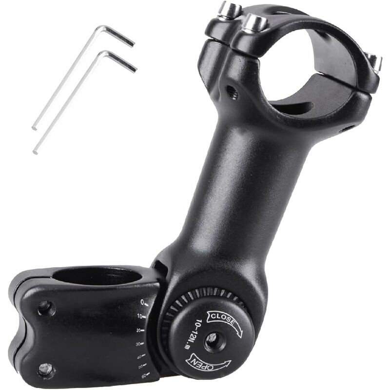 Kueatily - 31.8 25.4 Potence, 60 degrés 90mm 110mm 130mm Potence de guidon réglable, Guidon de vélo pour vélo bmx vtt Vélo de route, Fei Yu