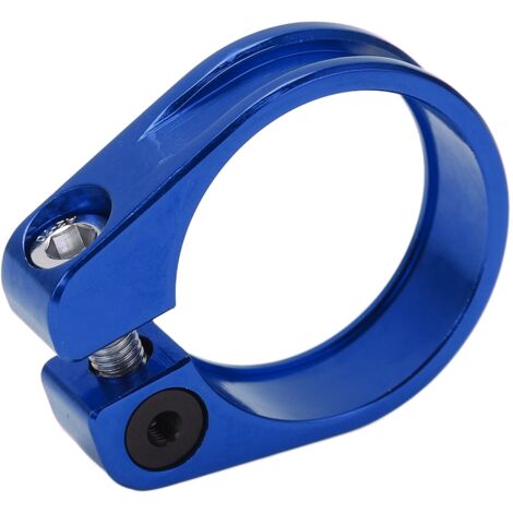 31,8-mm-Fahrradsattelklemme, Aluminiumlegierung, ergonomisches Hohlprofil – Blau