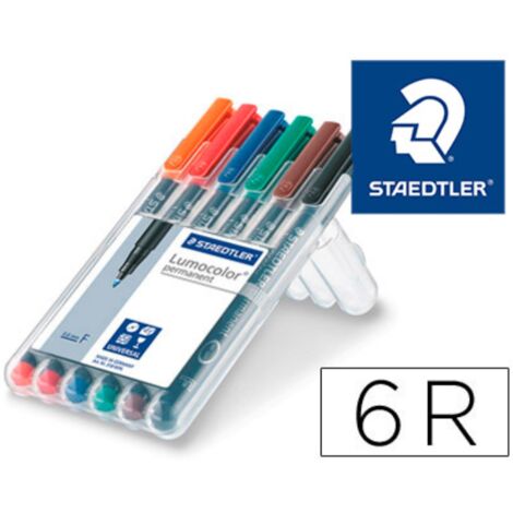 318 WP6 marcador permanente Negro, Azul, Marrón, Verde, Naranja, Rojo 6 pieza(s)