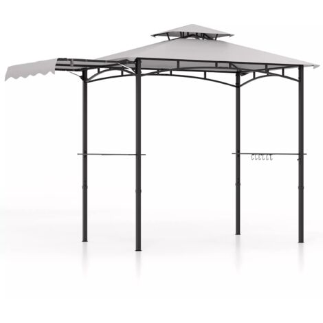 318 x 153 cm Grill BBQ Gazebo Outdoor Barbecue Canopy w/ Side Awning