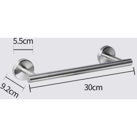 (31×9,2×5,5 cm) Portasciugamani argento, portasciugamani da bagno in acciaio inossidabile per asciugamani, asciugamani da bagno 30 cm