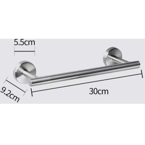 (31×9,2×5,5cm) Portasciugamani in argento, portasciugamani in acciaio inossidabile per bagno, asciugamani da bagno 30cm