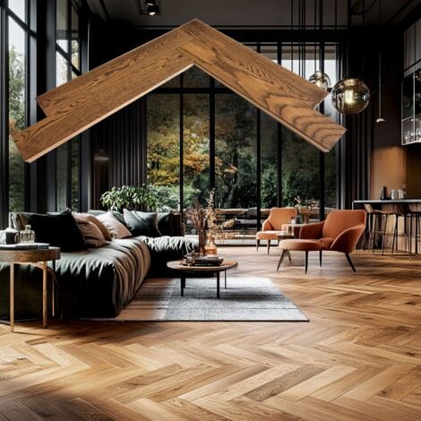 €31,99MQ MEGA STOCK Lotto da 42mq (37mq spina e 5 a correre per i tagli) di Parquet Rovere Spina Italiana GIZA  12x90x500mm (3mm nobile)