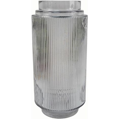31cm Clear Ridged Glass Vase