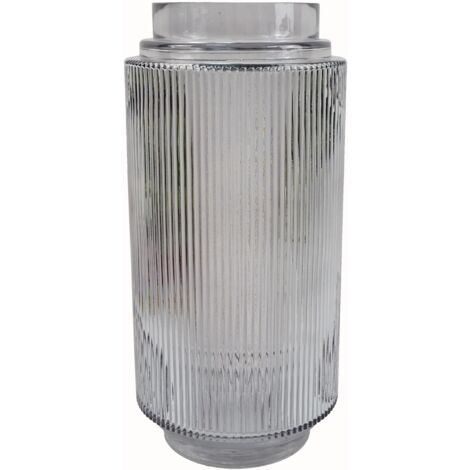 31cm Clear Ridged Glass Vase