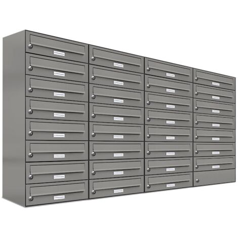 31er Premium Briefkasten Aluminiumgrau RAL Farbe 9007 für Außen Wand Postkasten